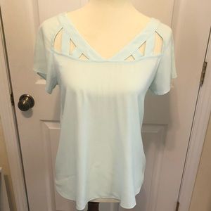 Anthropologie Maeve Aqua Blouse Sz2